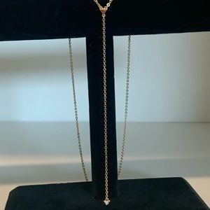 Gold lariat necklace